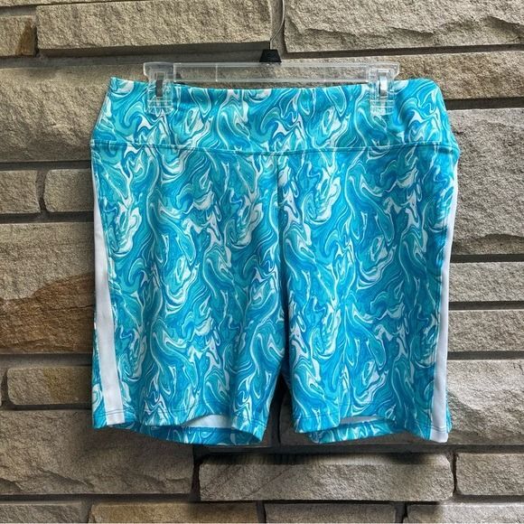 VICTORIA SECRET PINK! 6" SOFT ULTIMATE HIGH WAIST BIKER SHORT XLarge Marble Blue - Picture 3 of 11